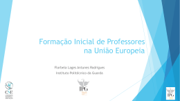Forma&ccedil;&atilde;o Inicial de Professores na Uni&atilde;o Europeia