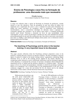 Ensino de Psicologia e seus fins na formação de professores: uma