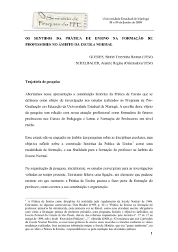 1 OS SENTIDOS DA PR&Aacute;TICA DE ENSINO NA FORMA&Ccedil;&Atilde;O DE