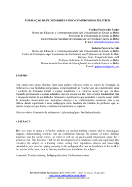 forma&ccedil;&atilde;o de professores: um compromisso pol&iacute;tico
