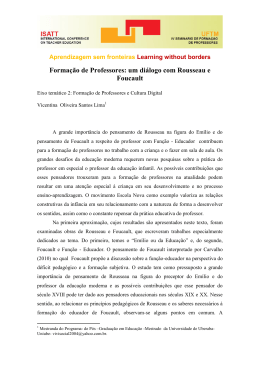 Formação de Professores: um diálogo com Rousseau e