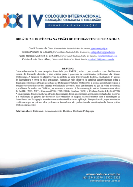 did&aacute;tica e doc&ecirc;ncia na vis&atilde;o de estudantes de pedagogia