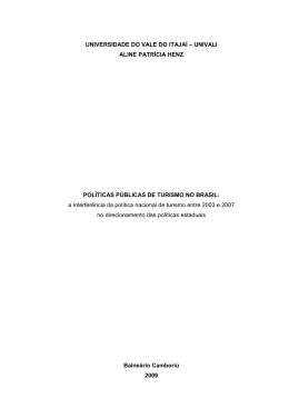 Pol&iacute;ticas p&uacute;blicas de turismo no Brasil