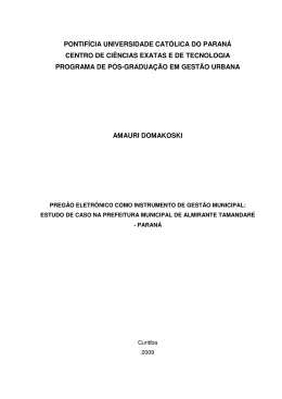 Preg&atilde;o eletr&ocirc;nico como instrumento de gest&atilde;o municipal
