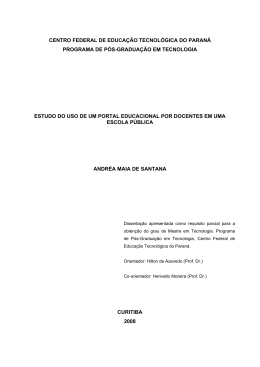 Estudo do uso de um portal educacional por docentes em