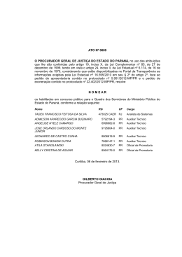 Ato nº 89/2013 - Nomeação - Ministério Público do Paraná