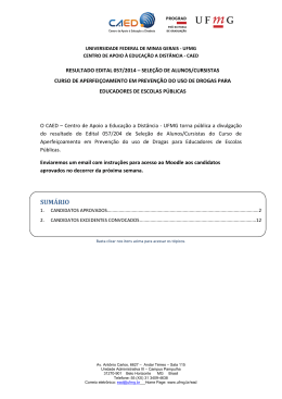 Resultado Edital 057/2014 - Universidade Federal de Minas Gerais