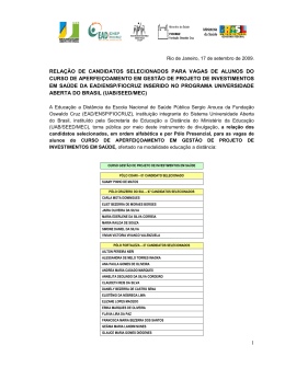 1 RELA&Ccedil;&Atilde;O DE CANDIDATOS SELECIONADOS - EAD