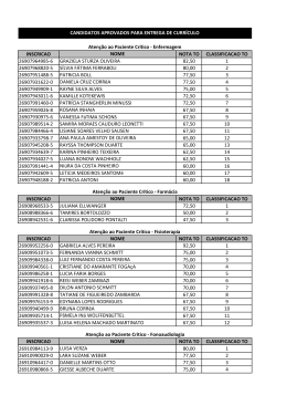 Candidatos aprovados para entrega de currículo