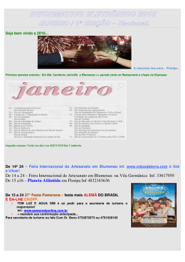 De 14 a 24 &ndash; Feira Internacional de Artesanato em Blumenau na