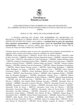 Edital n&deg;2-Resultado da capacidade f&iacute;sica