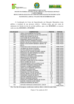 Resultado - Instituto Federal de Educa&ccedil;&atilde;o, Ci&ecirc;ncia e Tecnologia do