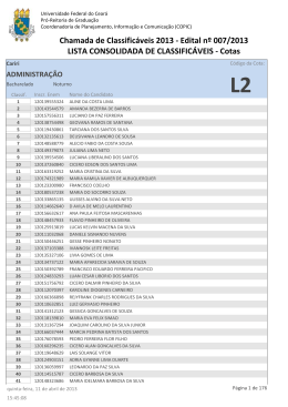 Cotas - Sítio do SiSU na UFC - Universidade Federal do Ceará