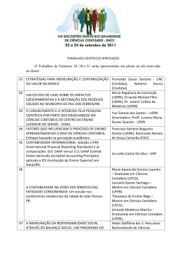 O Trabalhos de N&uacute;meros 28, 30 e 31 ser&atilde;o