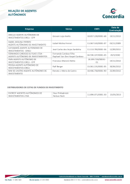 RELAÇÃO DE AGENTES AUTÔNOMOS