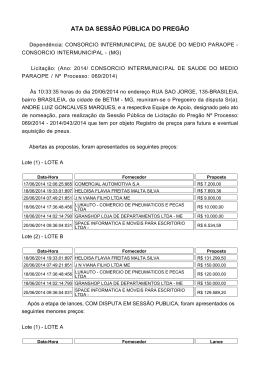ATA DA SESSÃO PÚBLICA DO PREGÃO