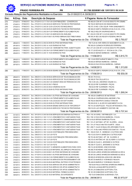 Emissão Relação dos Pagamentos Realizados no Exercício Junho