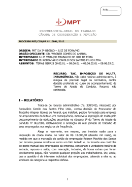 Processo PGT/CCR/nº 10841/2012 - Ministério Público do Trabalho