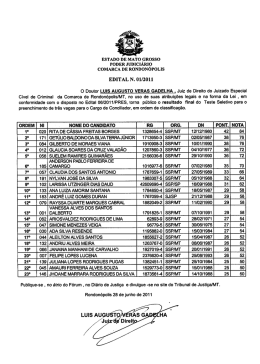 ESTADO DE MATO GRosso PODER JUDICI&Aacute;RIO coMARcA DE