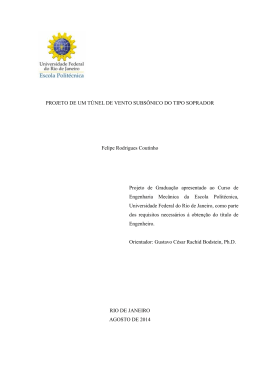 projeto de um t&uacute;nel de vento subs&ocirc;nico do tipo