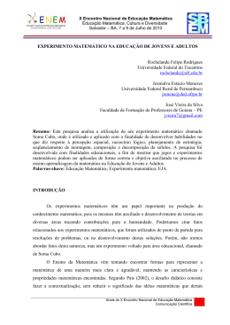 experimento matem&aacute;tico na educa&ccedil;&atilde;o de jovens e adultos