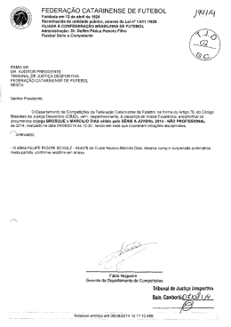 Proc. 194-14 &ndash; Brusque x Marc&iacute;lio Dias &ndash; S&eacute;rie A Juvenil
