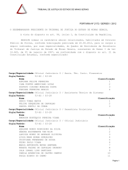 Portaria n&ordm;. 2172/DEARHU/2012 - Tribunal de Justi&ccedil;a de Minas Gerais