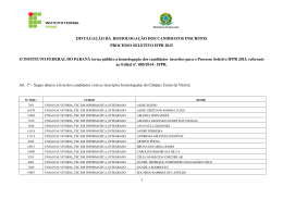 Homologa&ccedil;&atilde;o - IFPR 2015