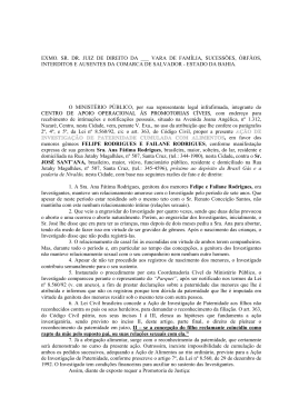 exmo. sr. dr. juiz de direito da ___ vara de família