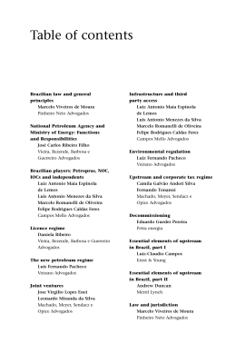 Brazilian Upstream Oil and Gas TOC:Business of Law