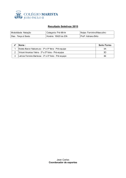 Resultado Seletivas 2015