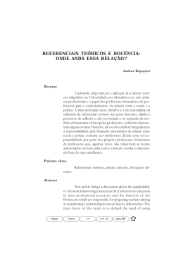 referenciais teóricos e docência: onde anda essa relação?