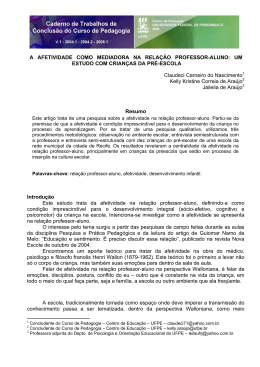 A afetividade como mediadora na rela&ccedil;&atilde;o professor