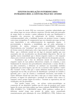 Efeitos da rela&ccedil;&atilde;o interdiscurso-intradiscurso: a