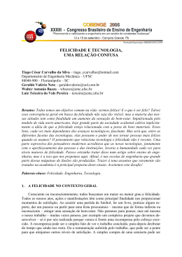 FELICIDADE E TECNOLOGIA, UMA RELA&Ccedil;&Atilde;O CONFUSA