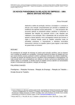 8. Os Novos Paradigmas da Rela&ccedil;&atilde;o de Emprego