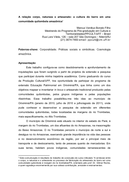 A rela&ccedil;&atilde;o corpo, natureza e artesanato: a cultura do barro em