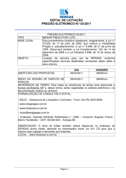 edital de licita&ccedil;&atilde;o preg&atilde;o eletronico n.&ordm; 03/2011