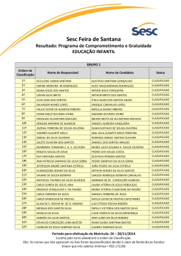 Resultado PCG &ndash; Escola Sesc Feira de Santana
