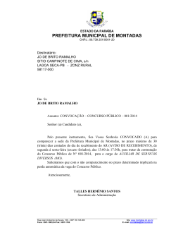 IV - Prefeitura Municipal de Montadas