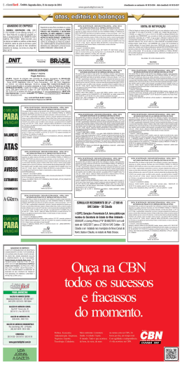 jornal "a gazeta" - aviso de licita&ccedil;&atilde;o
