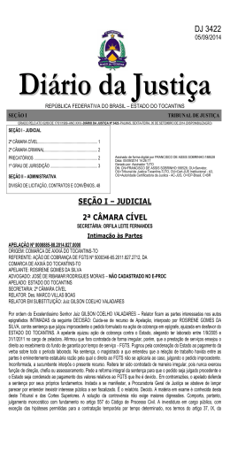 DJ 3422 - Tribunal de Justi&ccedil;a do Estado do Tocantins