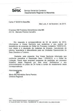 Serviço Social do Comércio Departamento Regional no - SESC-MA