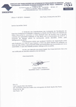 SINDICATO DOS TRABALHADORES DAS