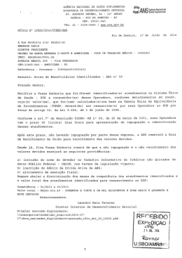 AG&Ecirc;NCIA NACIONAL DE SA&Uacute;DE SUPLEMENTAR DIRETORIA DE