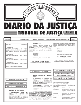 TRIBUNAL 03-02-2005 - Tribunal de Justi&ccedil;a de Rond&ocirc;nia