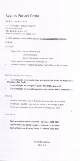 Rounilo Furlani Costa - Centro M&eacute;dico Shopping Vitoria