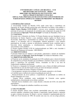 Edital Interno Projeto Rondon UCB 1