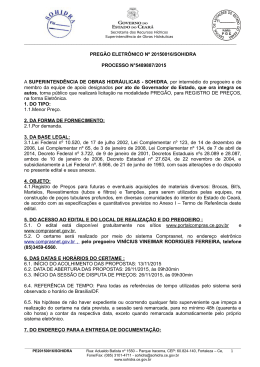 PREG&Atilde;O ELETR&Ocirc;NICO N&ordm; 20150016/SOHIDRA PROCESSO N