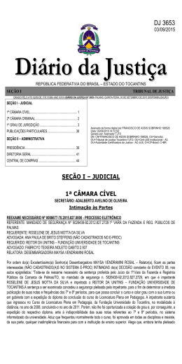 DJ 3653 - Tribunal de Justi&ccedil;a do Estado do Tocantins